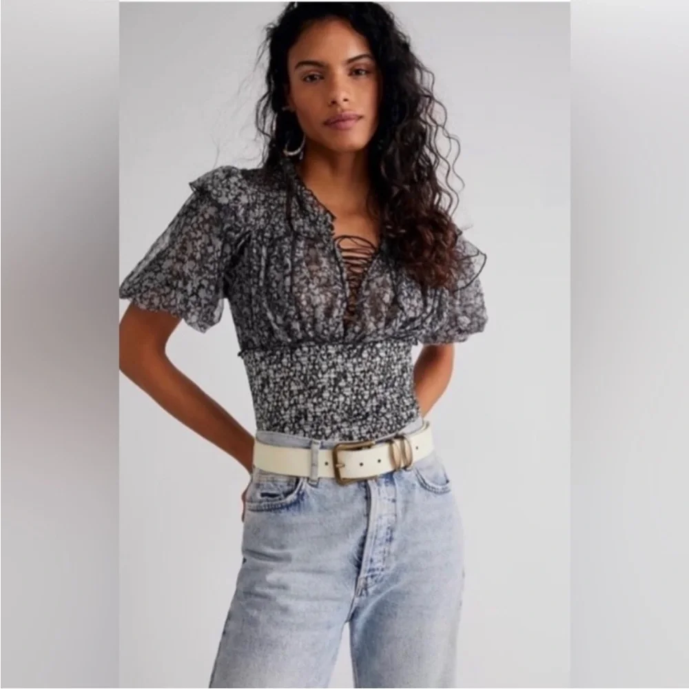 Free People Beatrice Floral Top - Picture 1 of 7